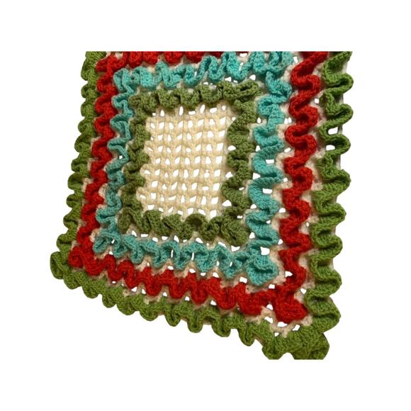 Vintage 1970s Handmade Crocheted Doily 14 Inches Square - Picture 2 of 7